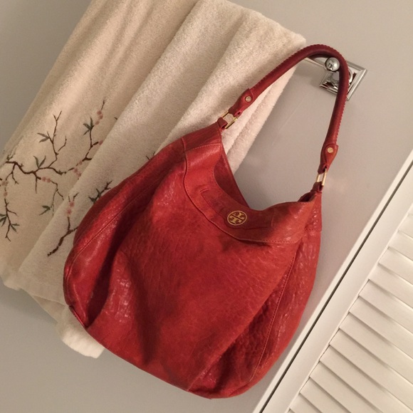Dark Orange Leather Tory Purse