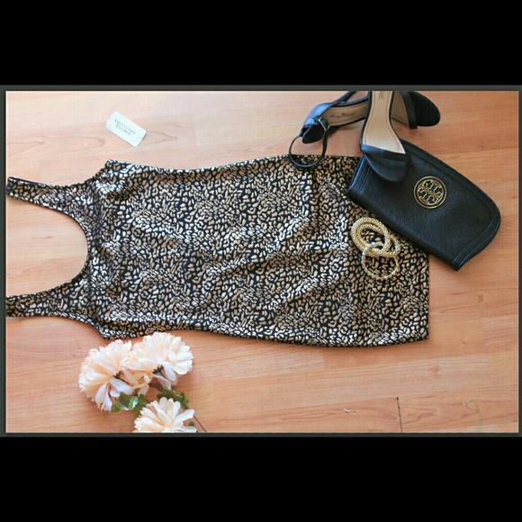 Black and Gold Cheetah print dress - Picture 1 of 3