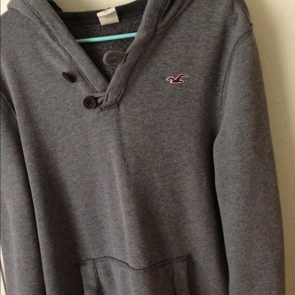 Grey Hollister button hoodie