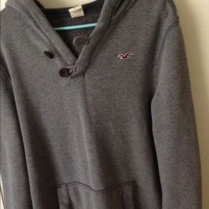 Grey Hollister button hoodie