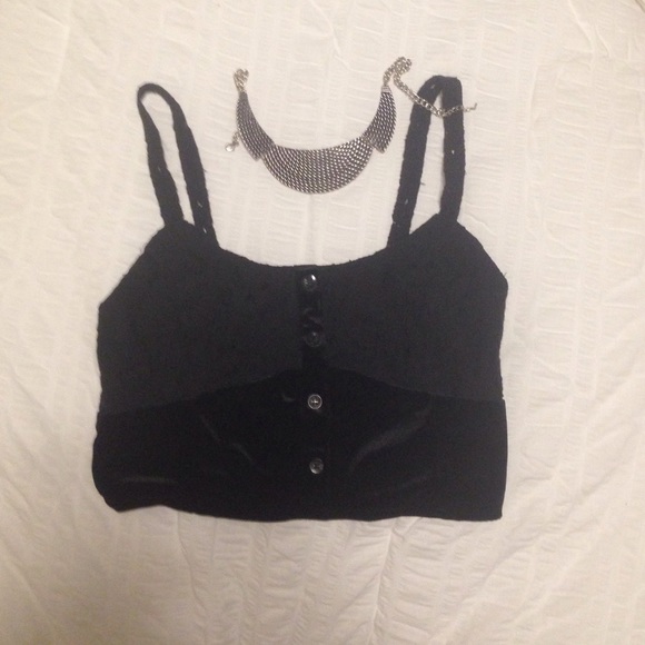 Tilly's Tops - Black Velvet Crop Top