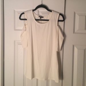 White cold shoulder top