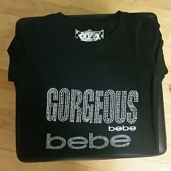 Black shiny Bebe tshirt