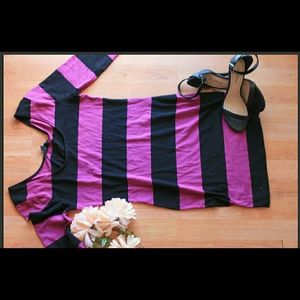 Purple and black stripe dress