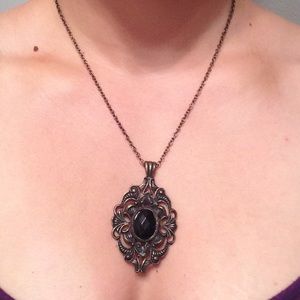 DONATED Antiqued bronze pendant necklace