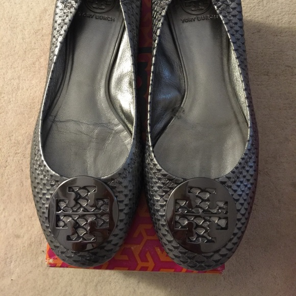 Tory Burch Silver Flats