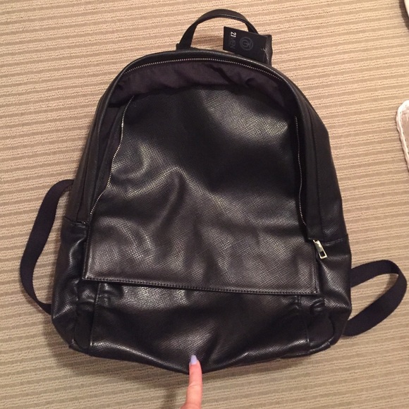 Faux leather backpack