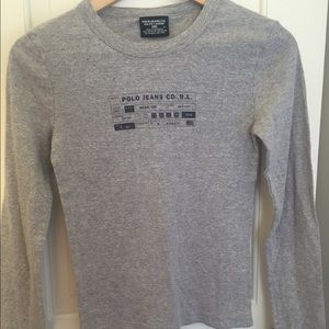 Long sleeve grey Ralph Lauren shirt - barely worn