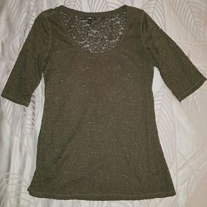 Olive green lace top