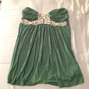 Sage green strapless top