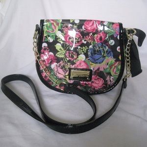 Betsey Johnson Patent Floral Crossbody Purse