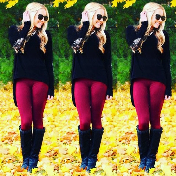 Tops - ❤️SALE❤️Black Sequin Elbow Long Sleeve Top