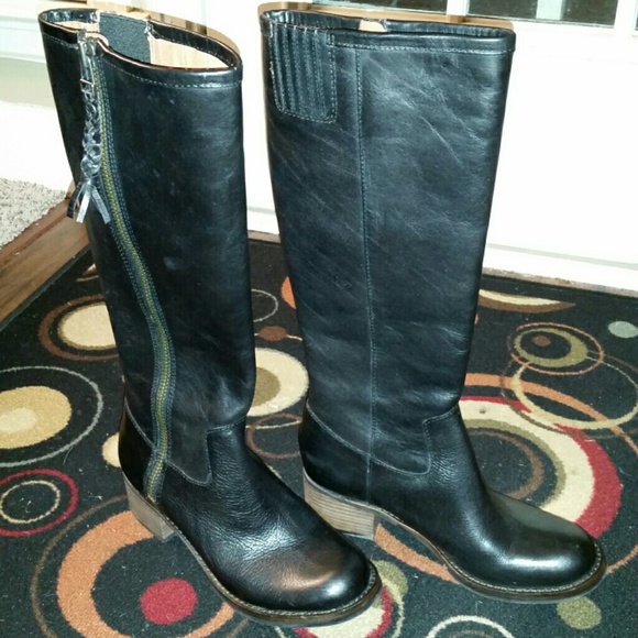 Lucky Brand Black Leather Riding Boots