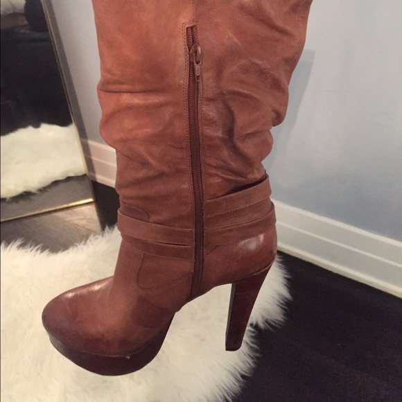 Jessica Simpson cognac knee high boots size 9