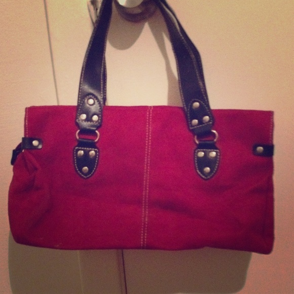 Red suede bag - Picture 1 of 2