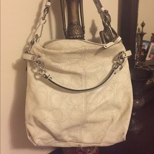 White leather coach purse!