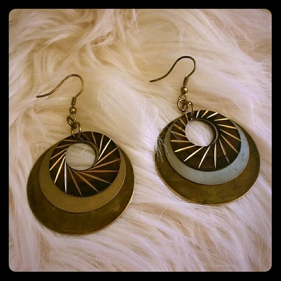 FOREVER21 Triple Metal Circle Earrings