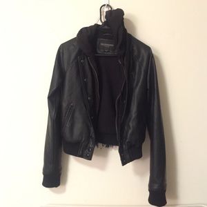 OBEY leather varsity jacket