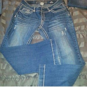 Hydraulic flare jeans
