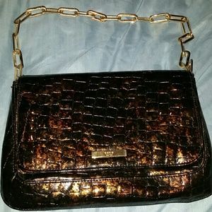 Snake skin xoxo clutch