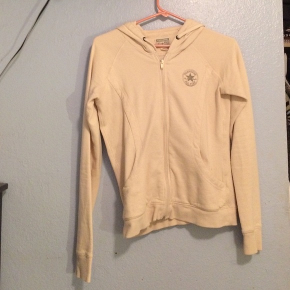 Cream Converse Zip Up