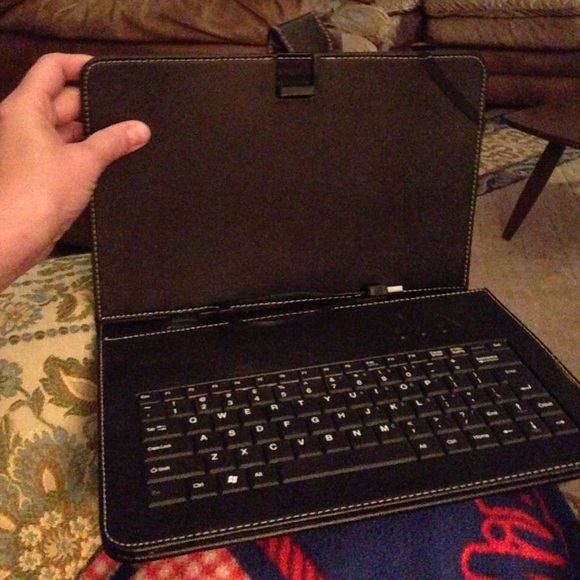 Leather tablet cover for 10-12 inch tablet.