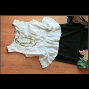 Black and white peplum dress