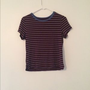 White Striped Maroon American Eagle Shirt