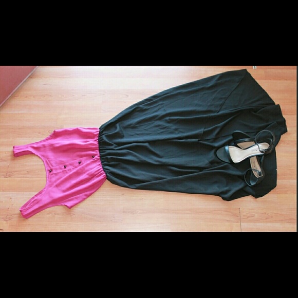 Purple and black high-low dress - Picture 1 of 2