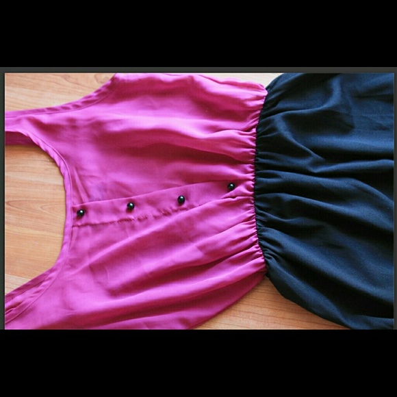 Purple and black high-low dress - Picture 2 of 2