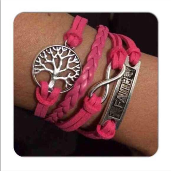 Jewelry - { New } Tree of life pink infinity bracelet