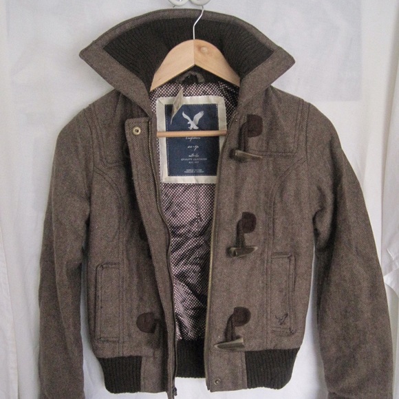 American Eagle Outfitters Brown Bomber Jacket