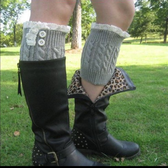 Boot cuffs with lace and buttons! - Picture 1 of 4