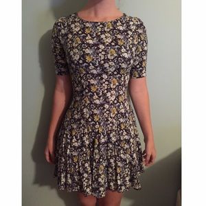 Floral elbow length dress