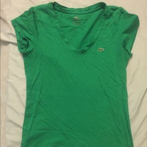 Green Lacoste short sleeve shirt