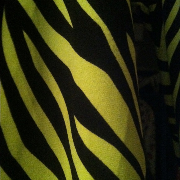 Lime green and black tiger print wrap dress