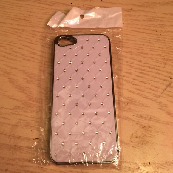 iPhone 5/5s white and silver rhinestone case