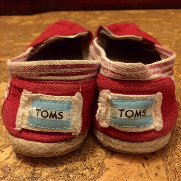 TOMS - Red espadrilles with ivory striped detail