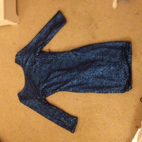 Blue body on sequin dress