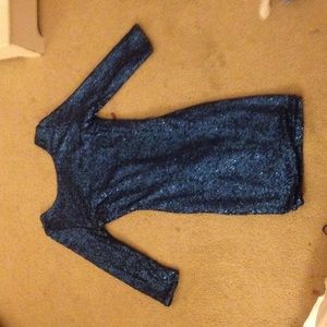 Blue body on sequin dress