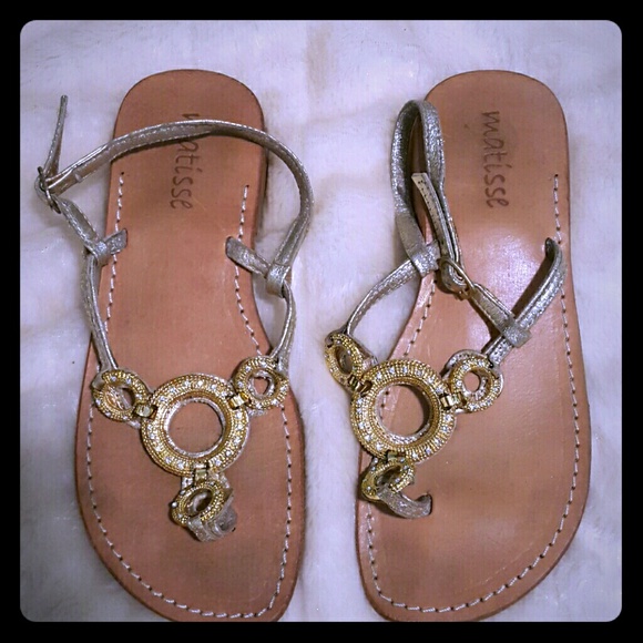 Beautiful accented sandals gold color
