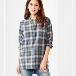 Plaid Henley Tunic
