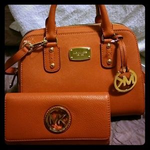 michael kors handbag and wallet set