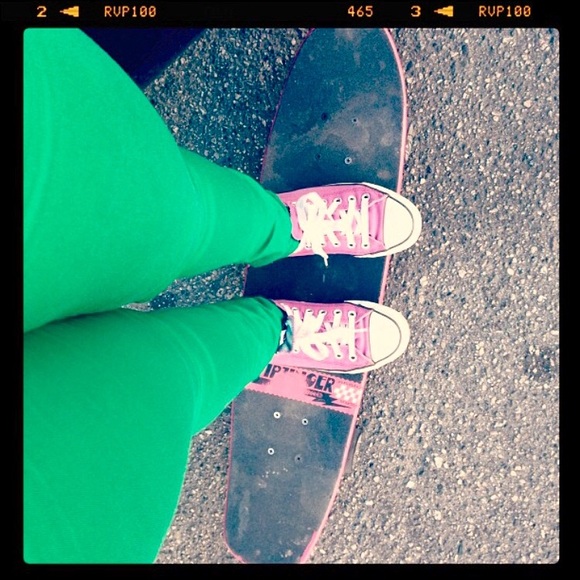 Pink and Baby Blue Converse
