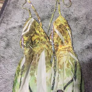 Dainty mini dress with adjustable tie top straps