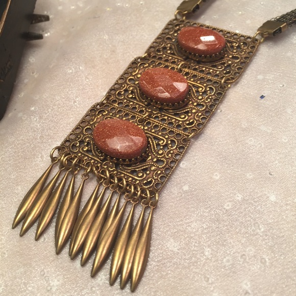 🌟FAIRYMOM26 JAN MICHAELS Brass/Sunstone Necklace - Picture 2 of 4