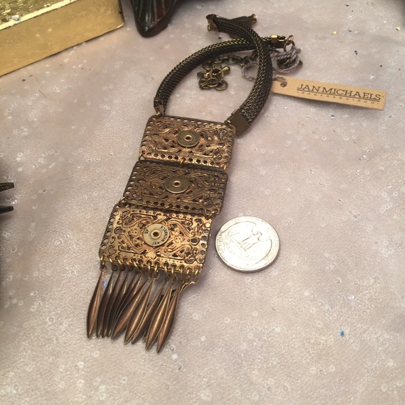 🌟FAIRYMOM26 JAN MICHAELS Brass/Sunstone Necklace - Picture 4 of 4