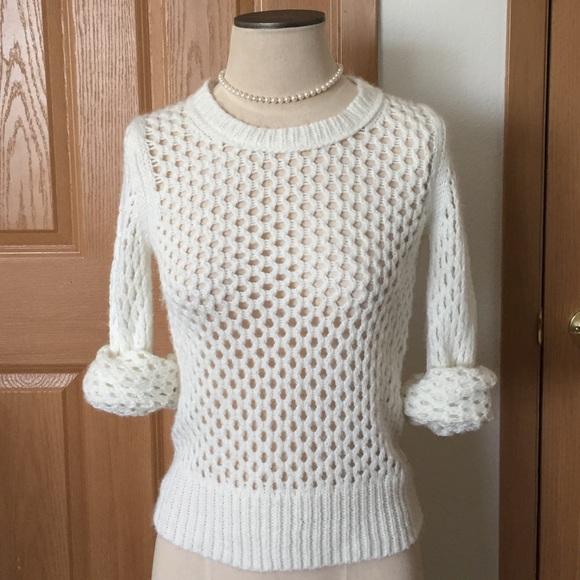 Cream open stitch sweater