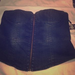 Jessica Simpson Jean crop top corset