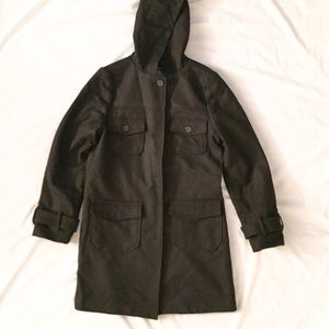 NWOT Black Lined Wool Field Coat